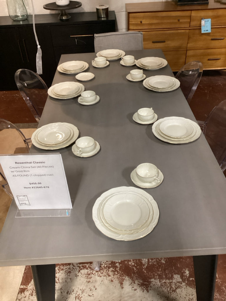 Rosenthal Cream China Set (40 Pieces) w/ Gold Rim AS FOUND