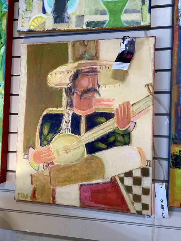 Original Painting "Guitarist " 20" X 24" by Phyllis Dell