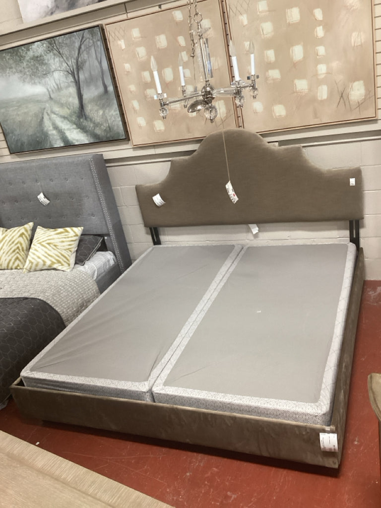 Red From Scalamandre Geneva King Bed HB, FB, Rails