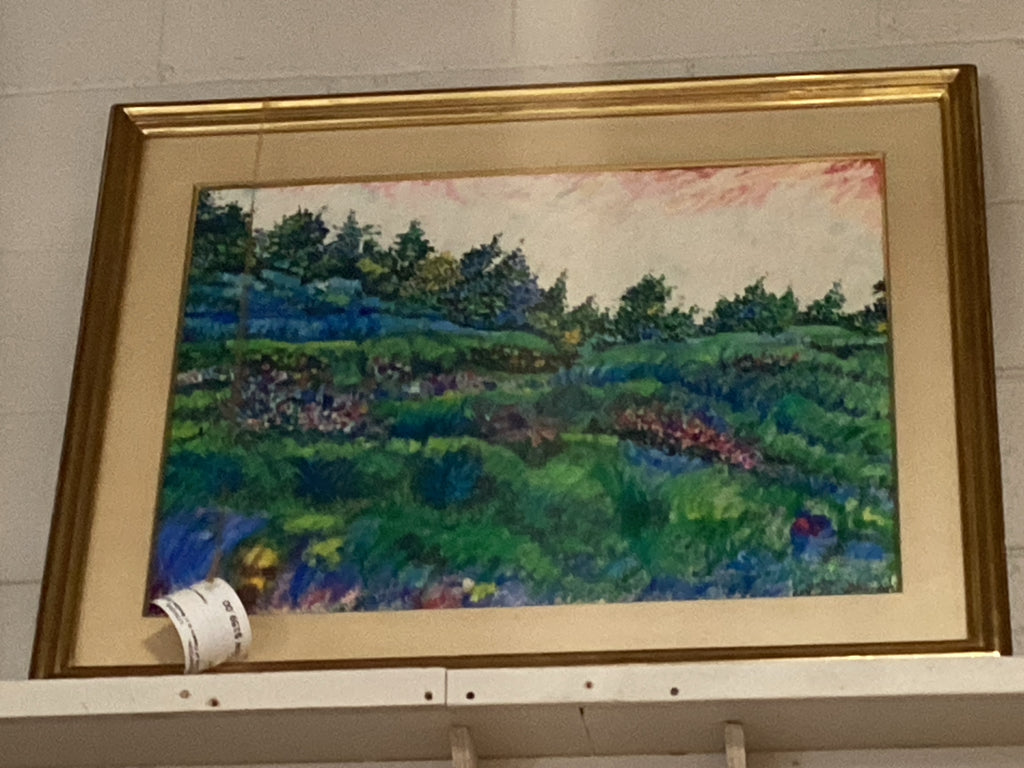 Pastel of Flowers in a Meadow 38x30