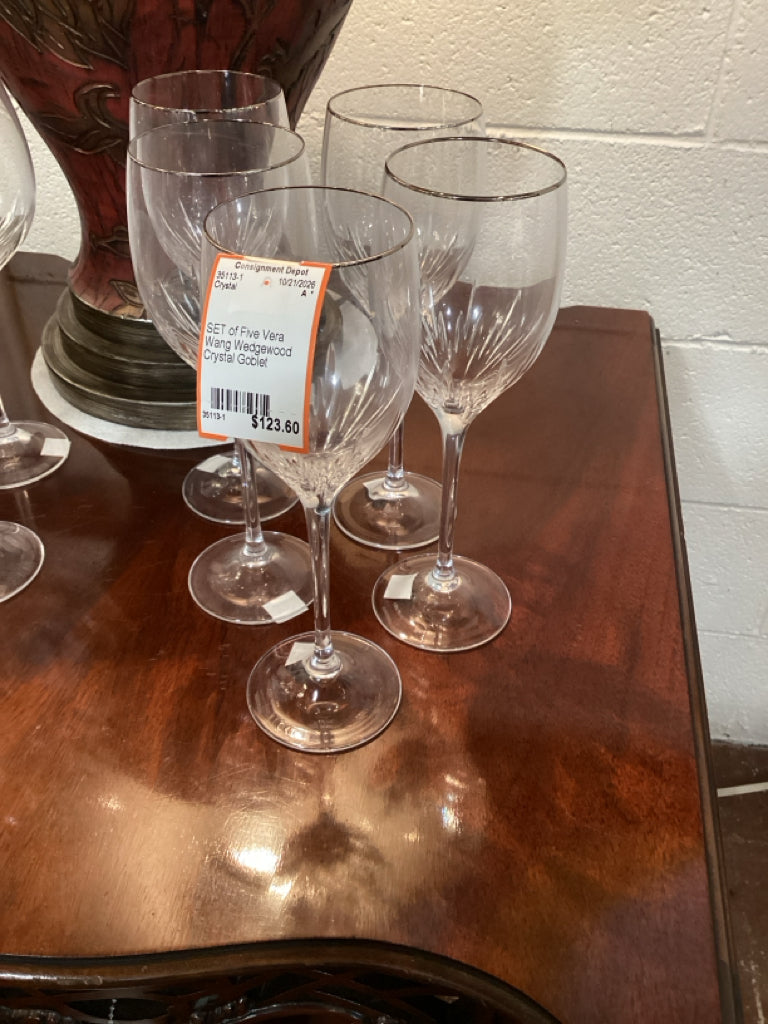 SET of Five Vera Wang Wedgewood Crystal Goblet