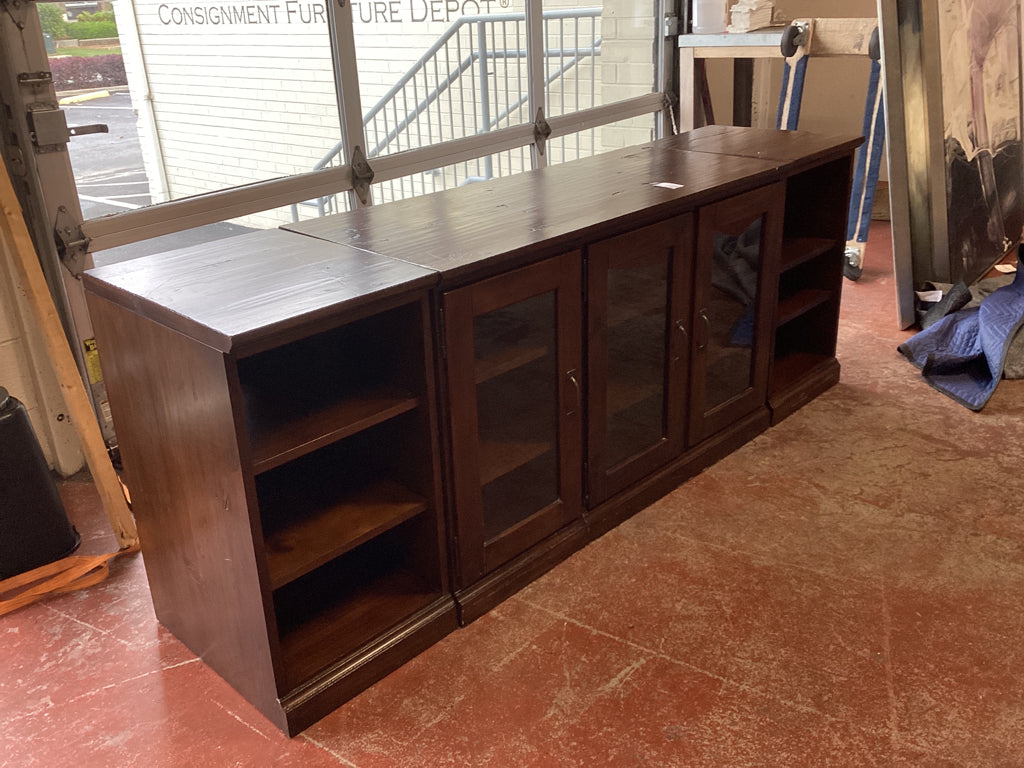 Pottery Barn Wood Tuscan Chestnut Media Cabinet/TV Stand 112" X 20"