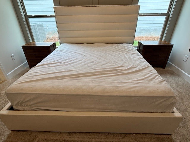 King with Nailhead Cream Chanel Bed HBFB rails