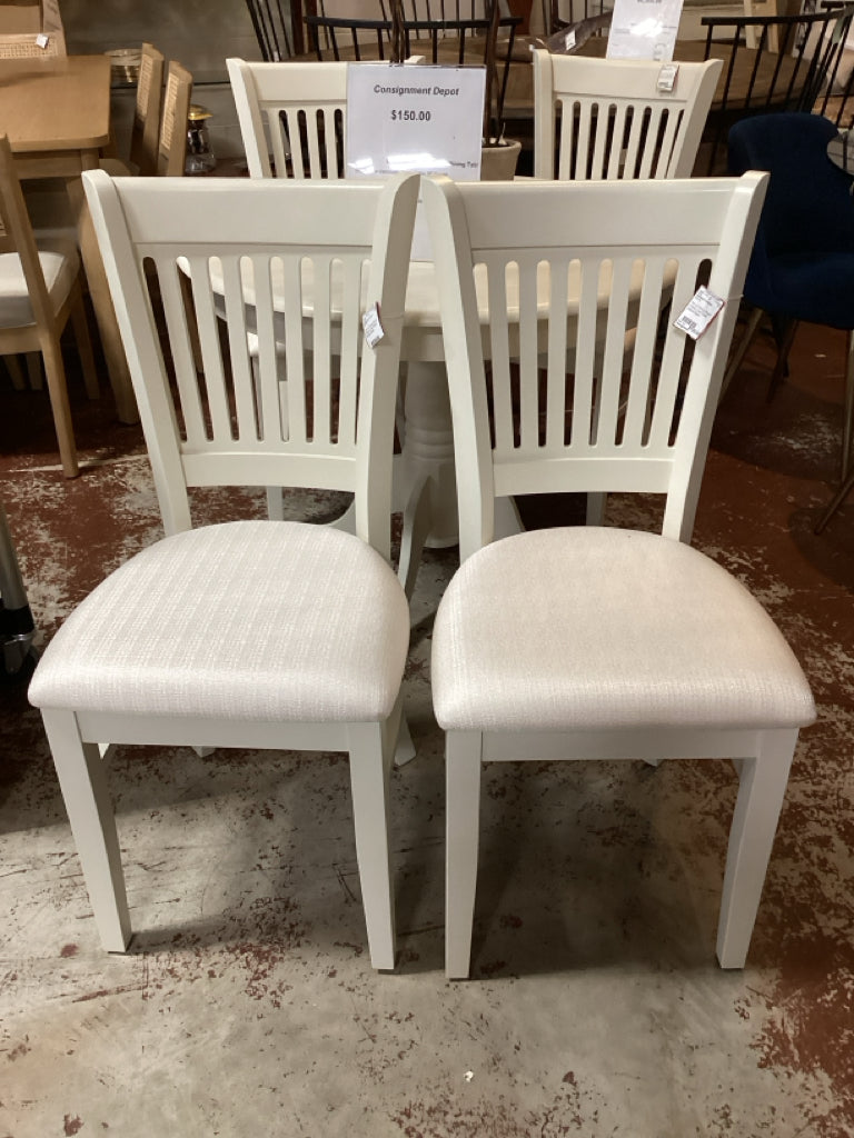 Pair of Vancouver Dining Room Chairs Linen Seat Slatted Back C2YZL58C