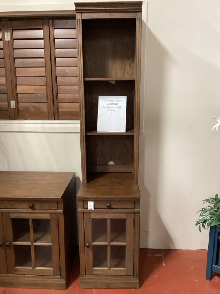 Pottery Barn Livingston Narrow Bookcase with Cabinet 17.5 X 20" X 80"