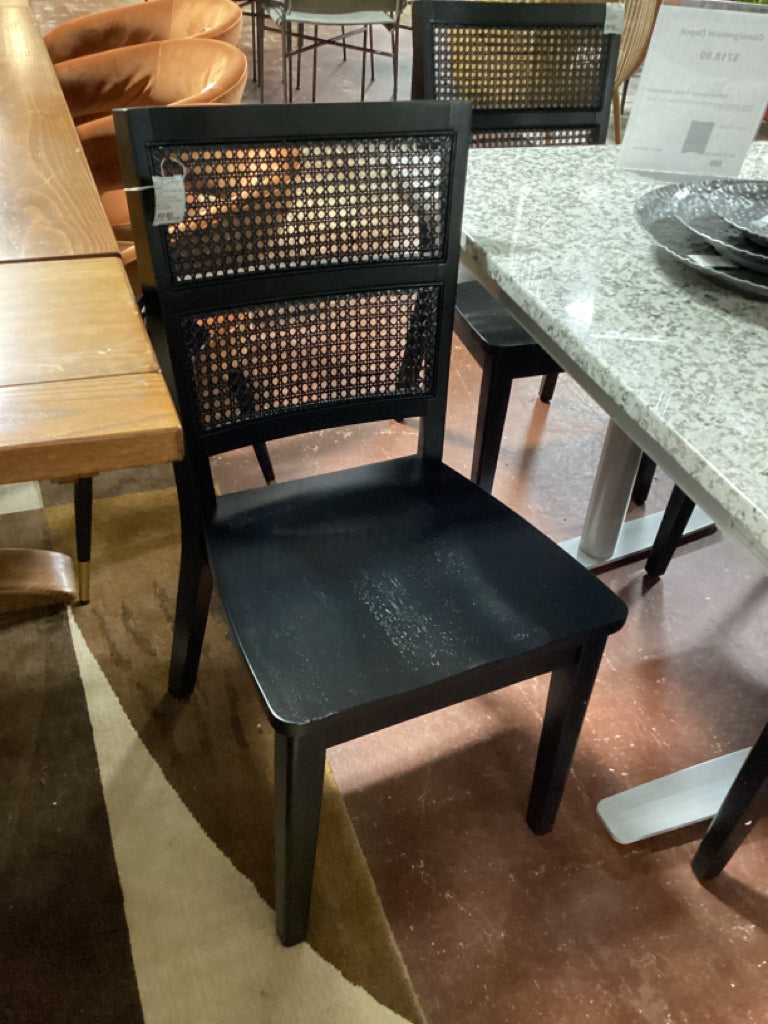 SET of 2 Safavieh French Country Rattan Back BLACK Dining Chair 56jbpjb9