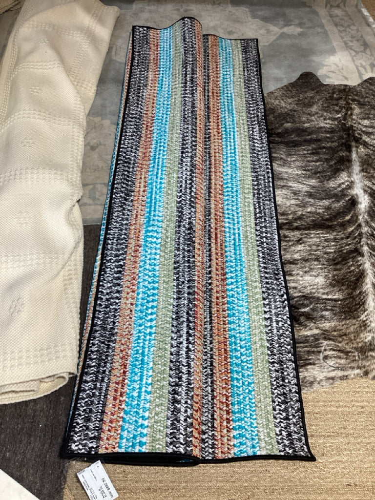 Colonial Mills Ashton tweed muti-color stripe Rug / 8 x10