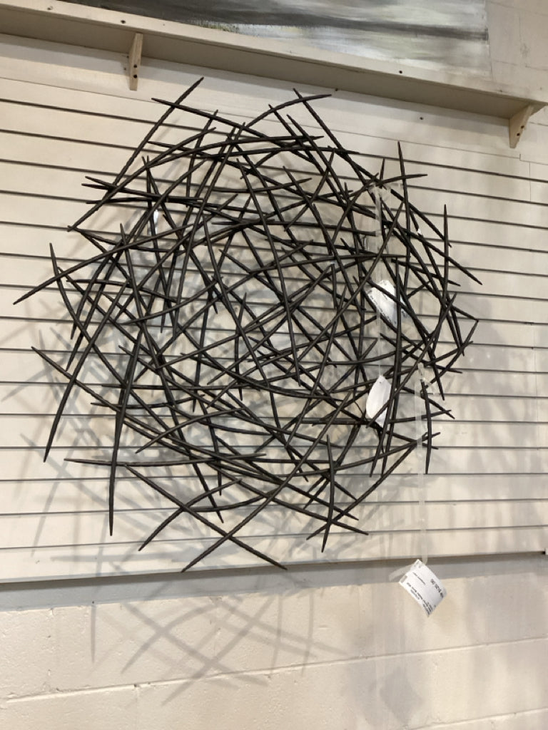 Modern Abstract Welded Metal Wall Sculture 41"