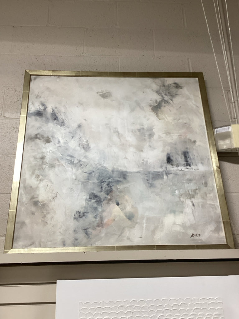 Abstract Getting Lost PaintingGold Framed by Katie 38" X 38"