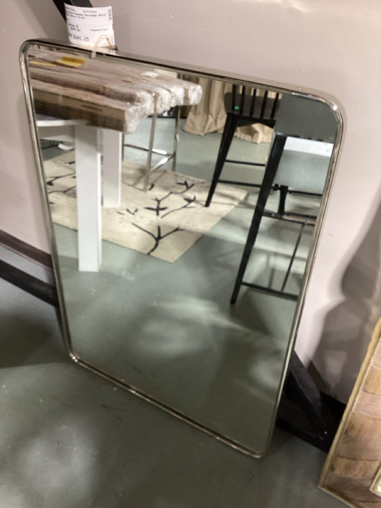 Rejuvination Rounded Rectangle Metal Framed Mirror 42x30