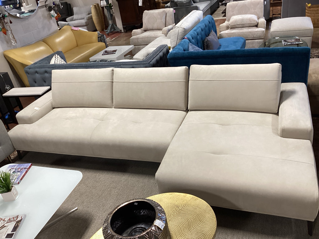 Cantoni Matteo Italian Sectional Taupe Leather 128" W x 104" D x 34" H