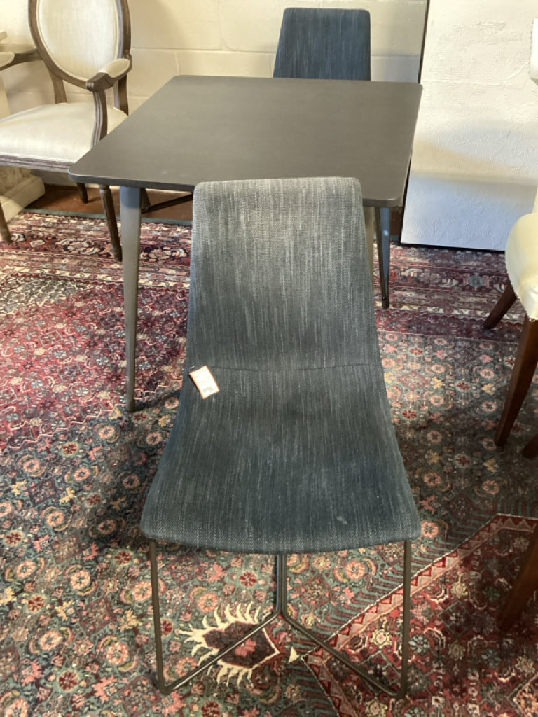West Elm PAIR Slope Upholstered Dining Chairs Antique Bronze