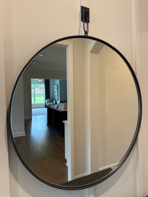 Four Hands Vina Mirror; round antique iron; 30â€d