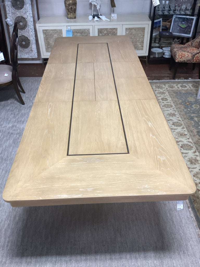 Escape Glazed Natural Oak 84" Extendable Dining Table (2) 18" Leaves