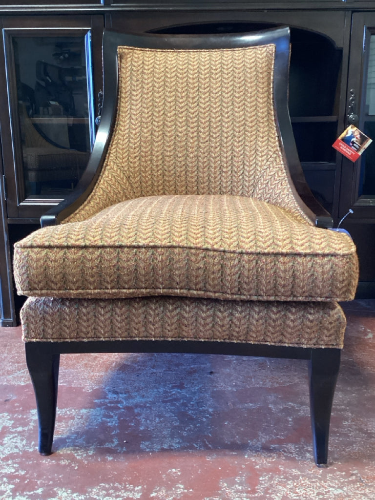 Century Wingback Chair, Custom Fabric in Browns 27x23x19