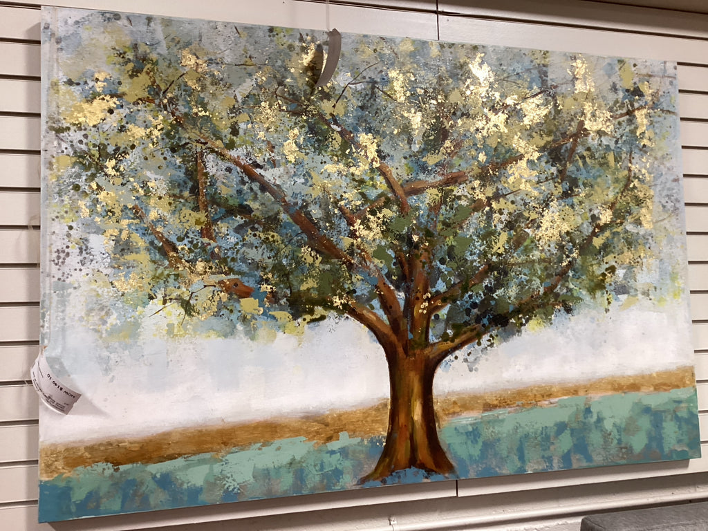Canvas Art Tree Landscape w/ Gold Accent 60x40