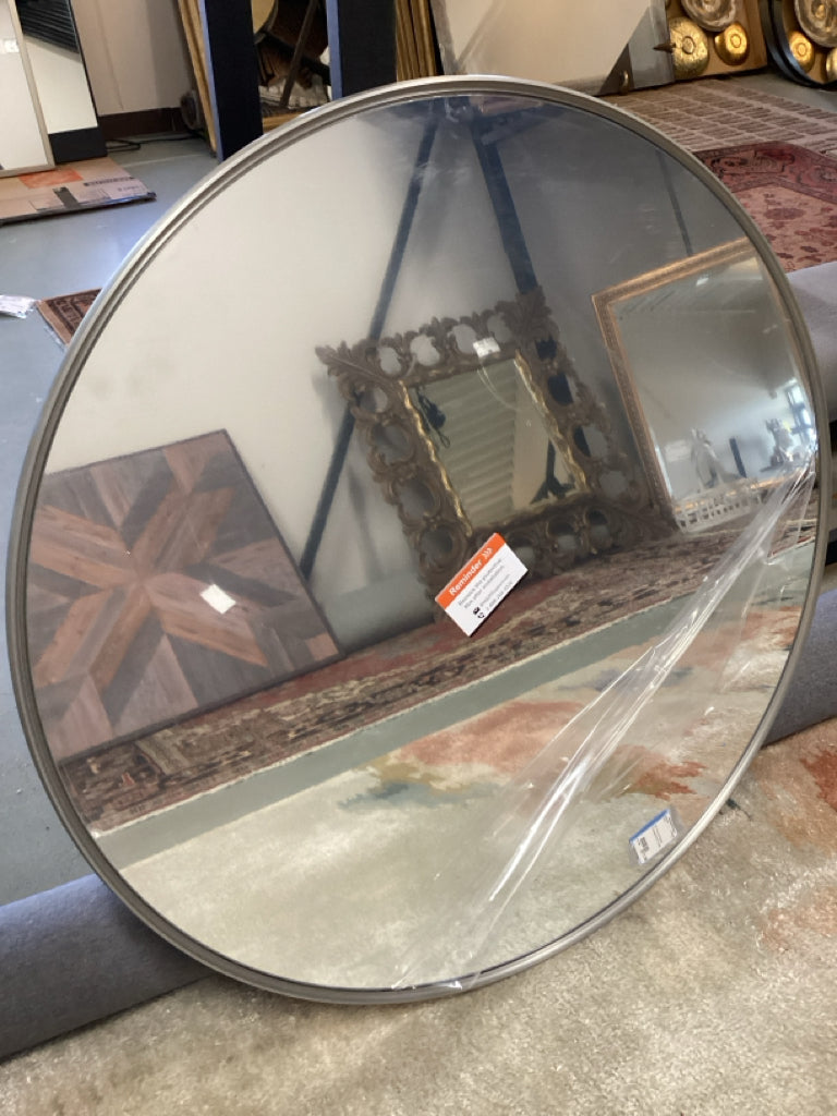 36" Round Pewter Colored Mirror (New)