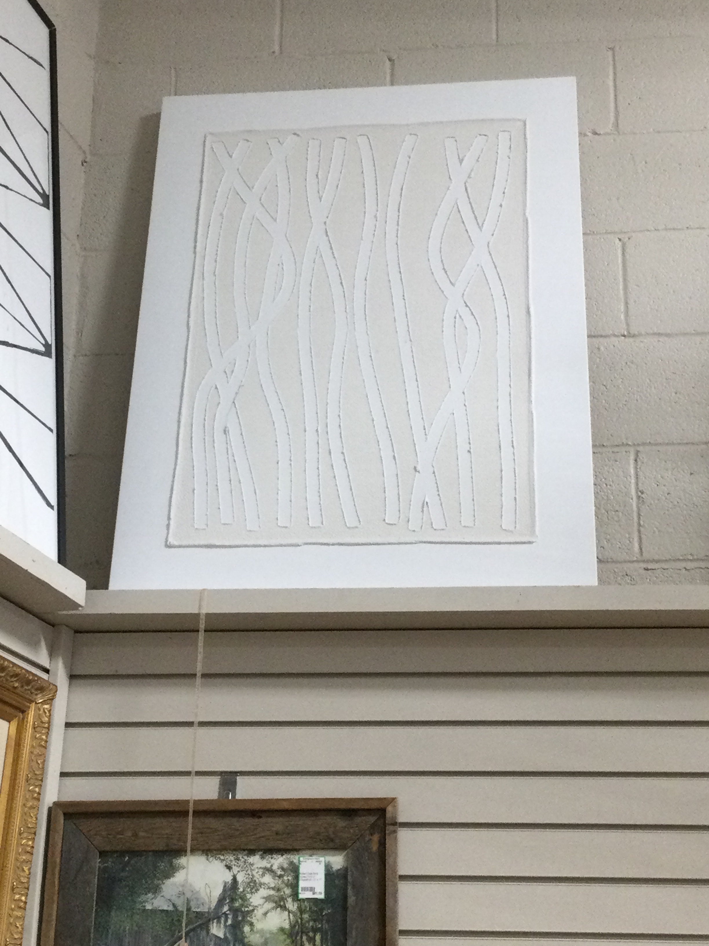 Art / Cream textured abstract on canvas 30 x 40