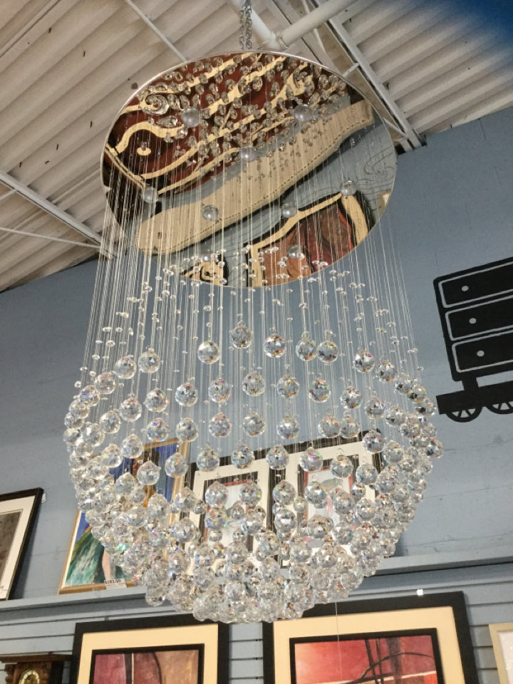 9 Light Wire With Crystal Ball Chandelier 35 X 60