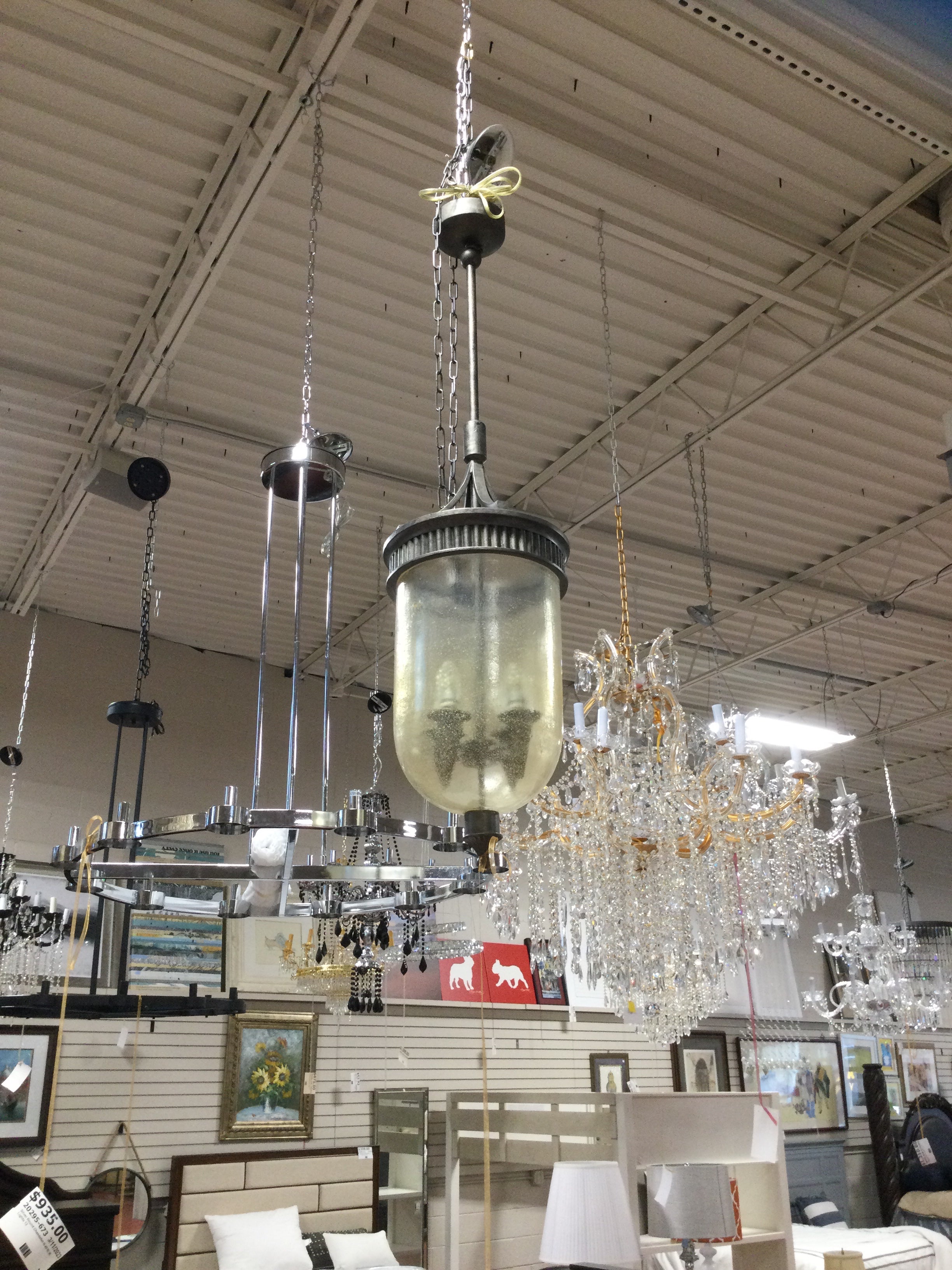 Rubbed Bronze Bubble Glass Pendant 4 Lights 48"H 12W