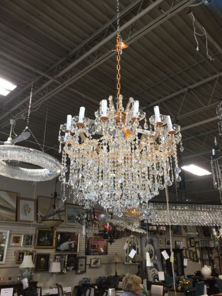 Gold Marie Antoinette Chandelier 16 Lights 32 H x 38 W