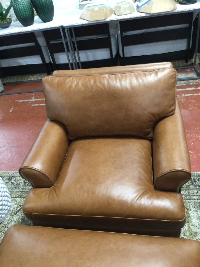 hAVENLY  Maxwell Leather Tall Accent Chair 37x37 2FGUPJD3