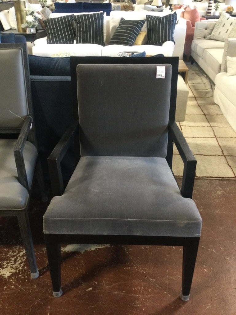Restoration Hardware Arm Chair Grey with Black Trim (as found)