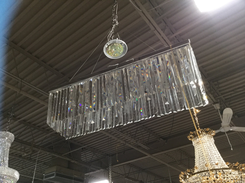 Modern Crystal Light Fixture 40 W x 12 H 10 Bulbs