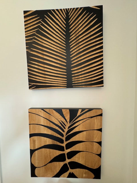 Nature Print, Blk/Wood imprint, 23.5x23.5