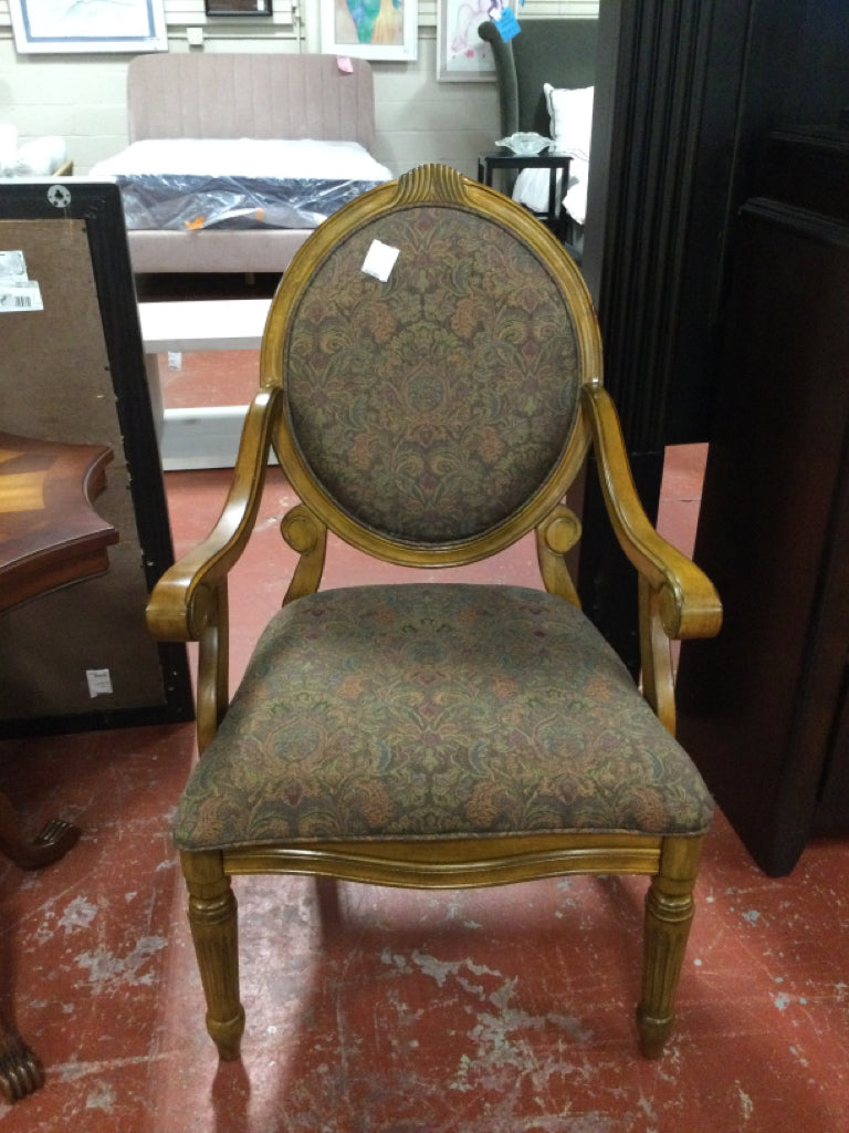 Pair of Vintage Carved Walnut French Armchairs