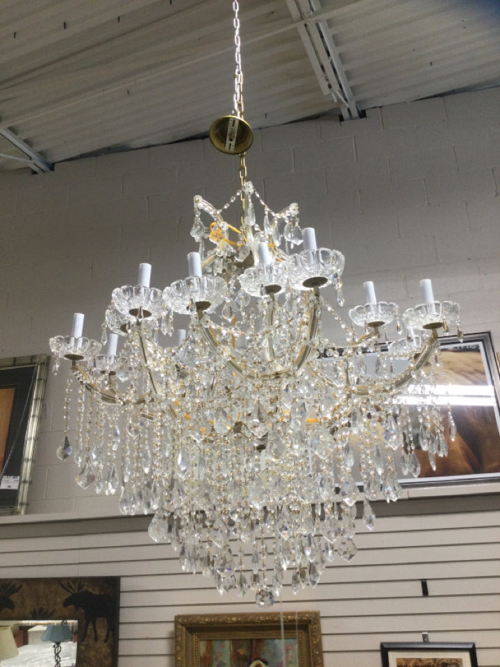 Marie Antoinette 16 light 2 tier Chandelier H 36", Width 40"