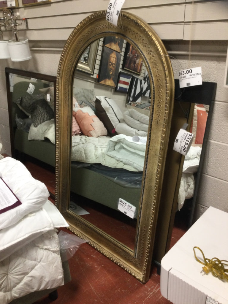 Mirror/ arched gold frame 36 x 60