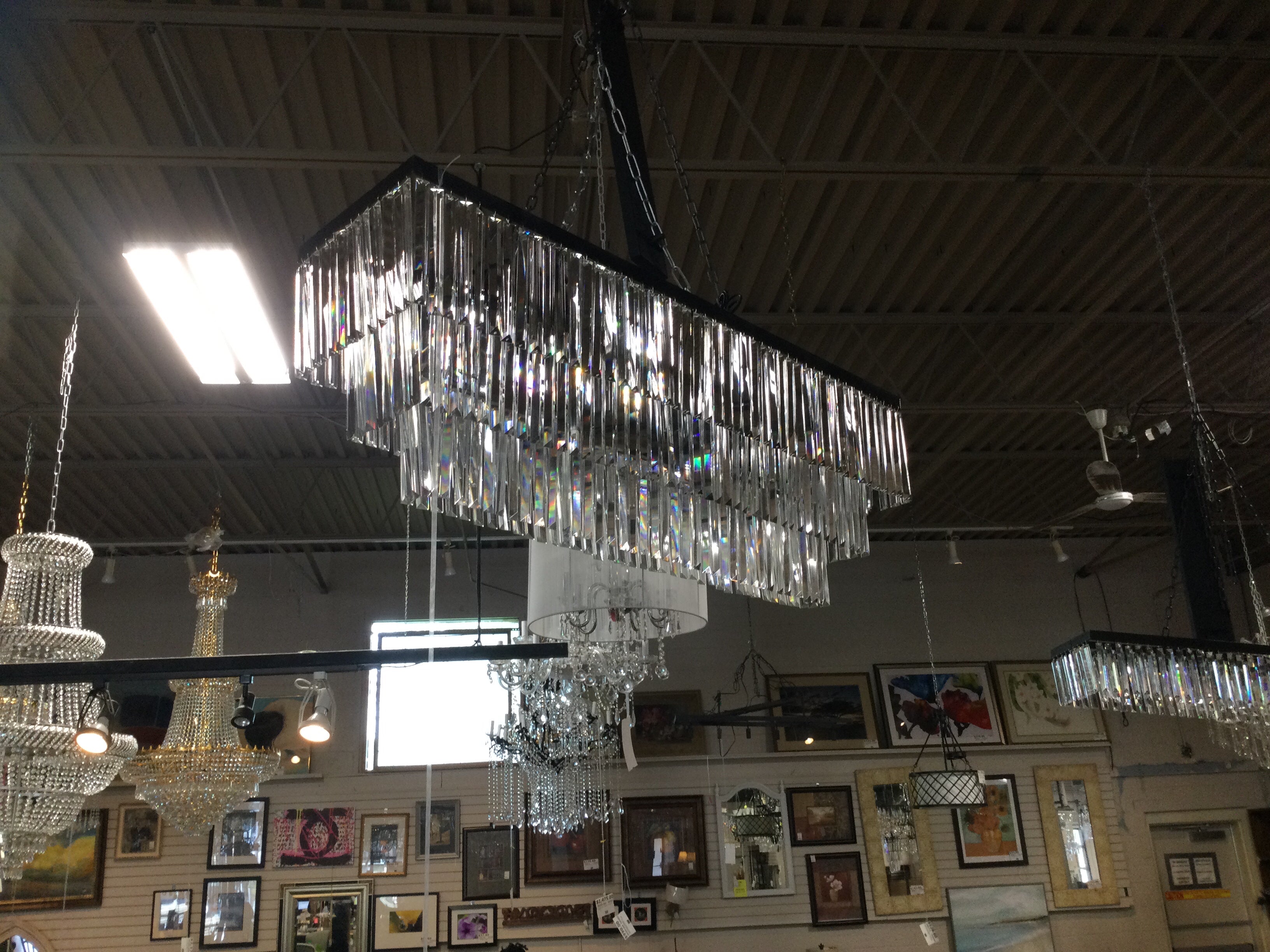 Chandelier 12Light Black/3 Tier Crystal 20 Hx 49 W #11