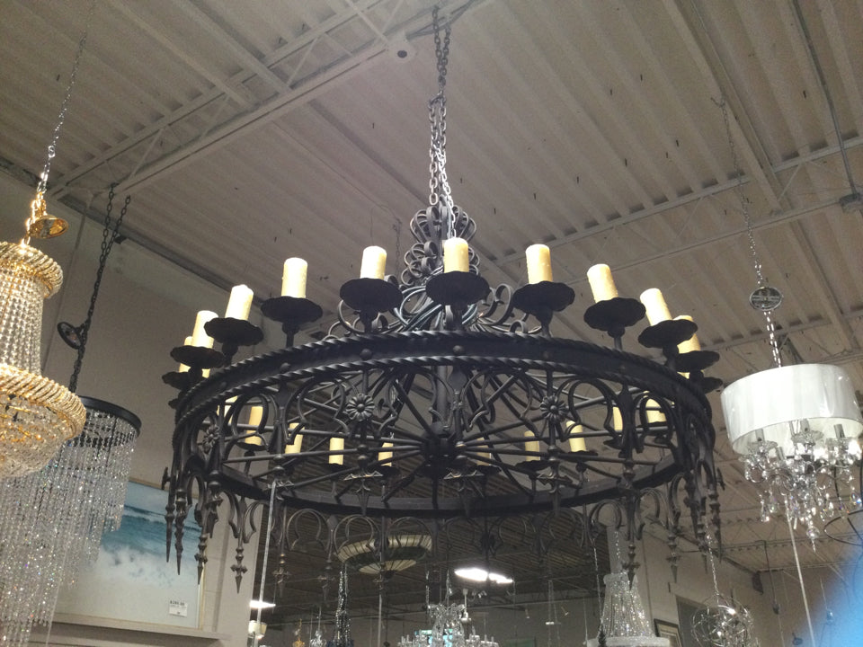 Gothic Style 60"  Round  48" Height (24) Light Chandelier