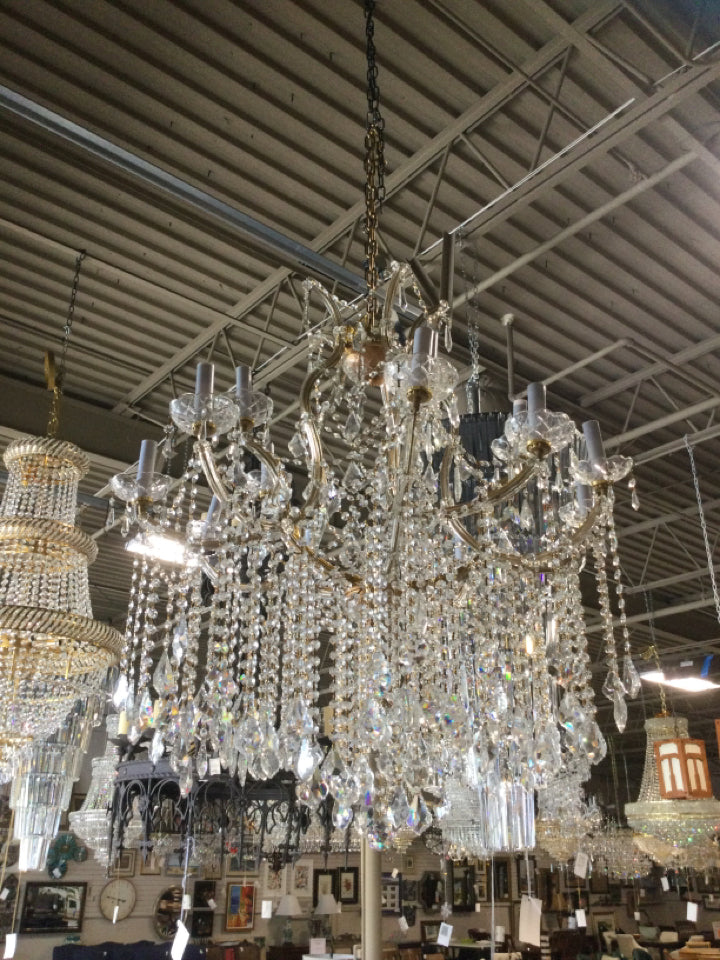 Marie Antoinette 15 Light Crystal Chandelier 30"W x 41"H