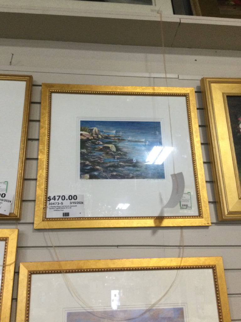 O'Malley Keys Ltd Ed s/n Quissett Harbor / gold frame 23 x 22