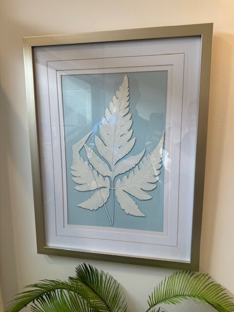 Uttermost Art Blue/White Fern Print 25.5x19.5