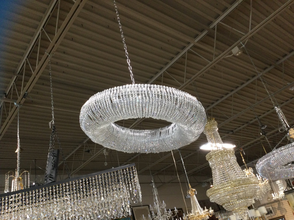 Crystal Halo 9 Light Chandelier 30" W X 30" H