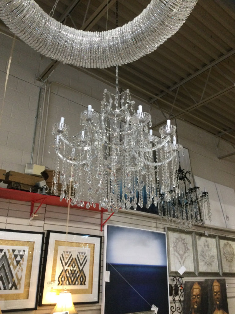 16 Light Crystal Chandlier - 39"W x 45"H