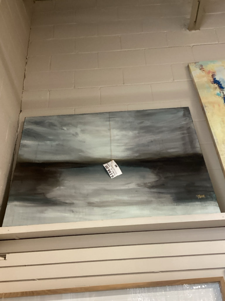 Abstract Landscape Soft Colors on Canvas by Mahom 48" X 36"