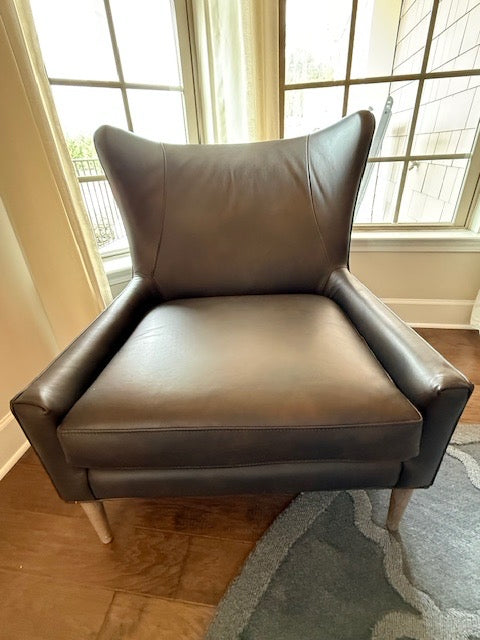 4 Hands Marlow Taupe  Wing Chair Light Wood Legs 30x21x35