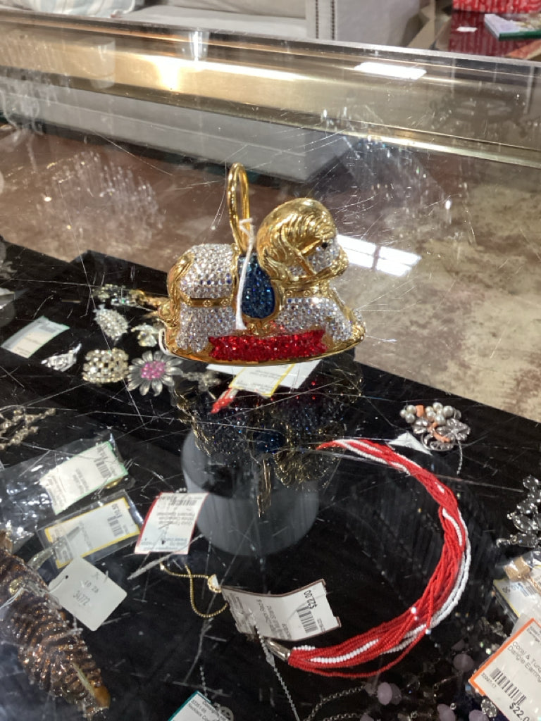Judith Leiber Christmas ornament/ Swarovski crystal rocking horse rattle