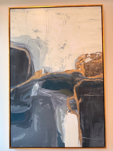 Gold Framed "Bloquer VII Canvas Art by Kelly ONeal  41.5x62