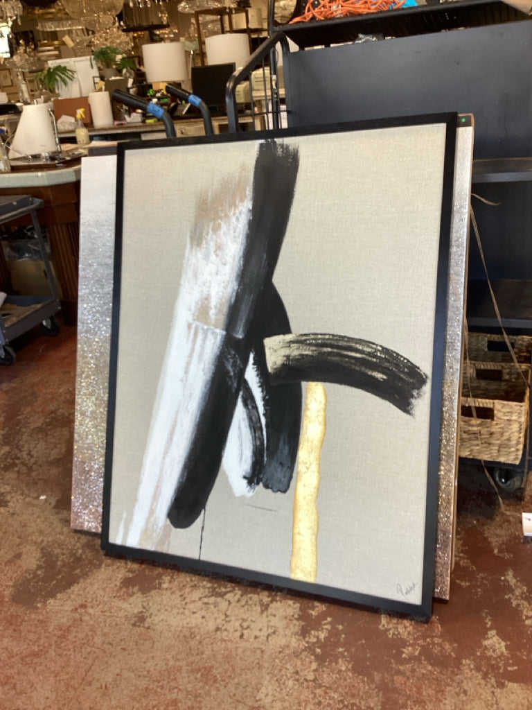 Renwil Art Framed Abstract IIya Collection 40x50 Blk/Bro/Wht