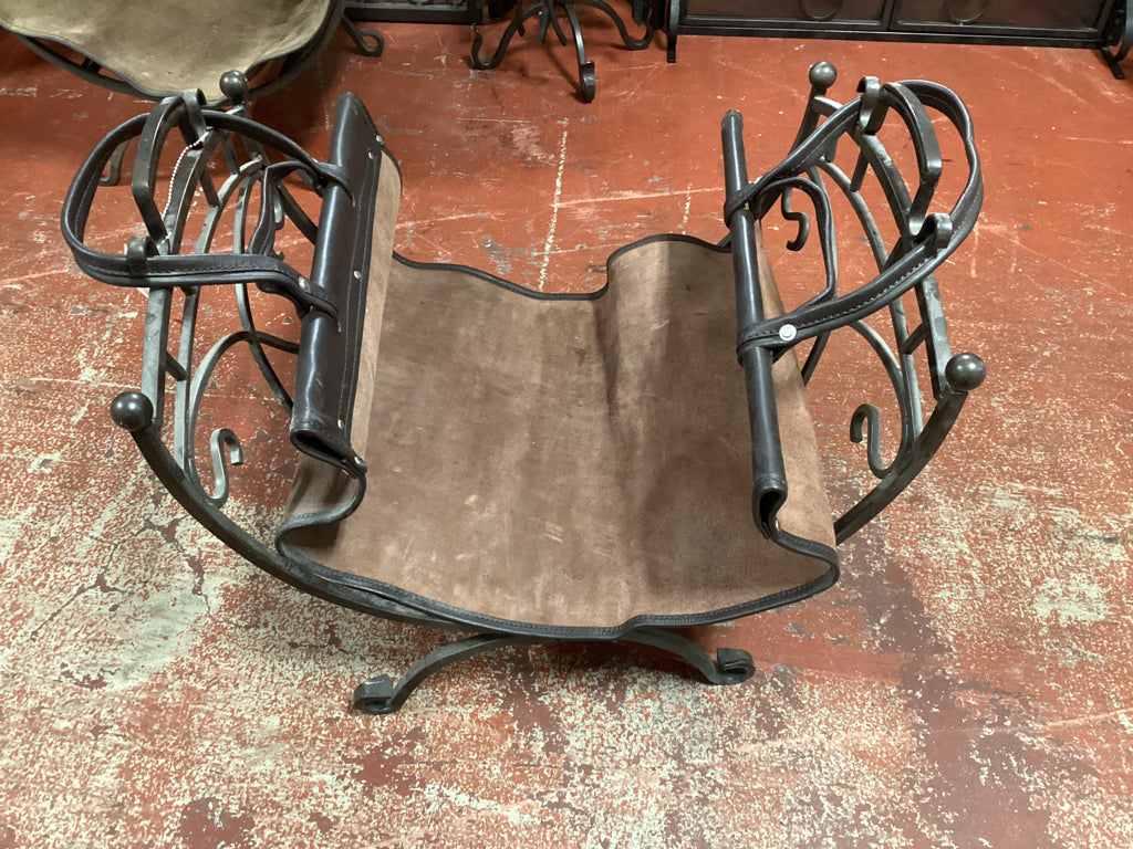 Olde World Wrought Curled Log Holder