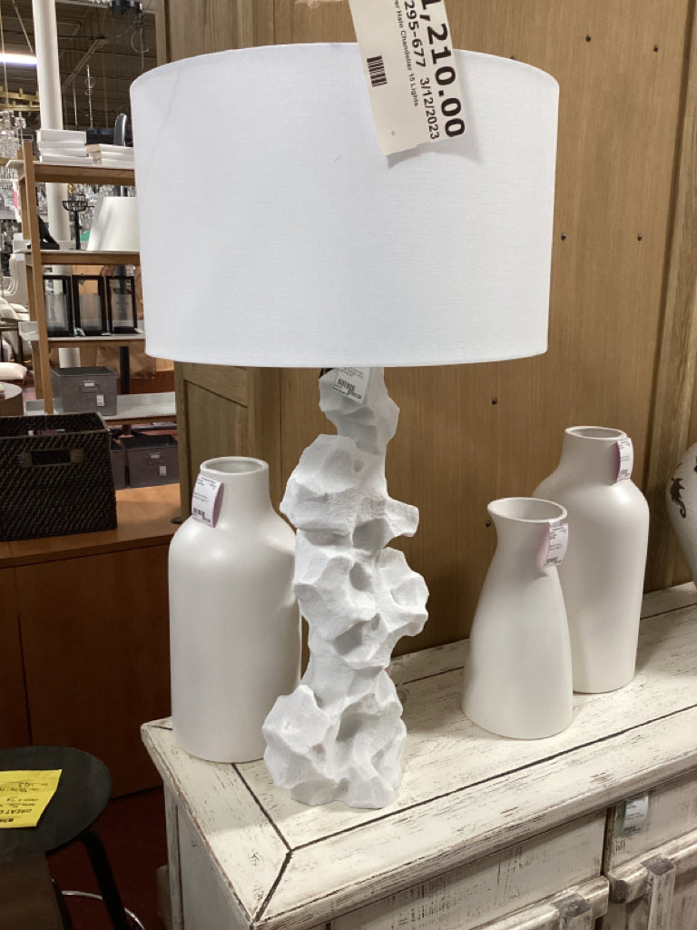 Uttermost Remnant  White MarbleLamp Lighting 32"