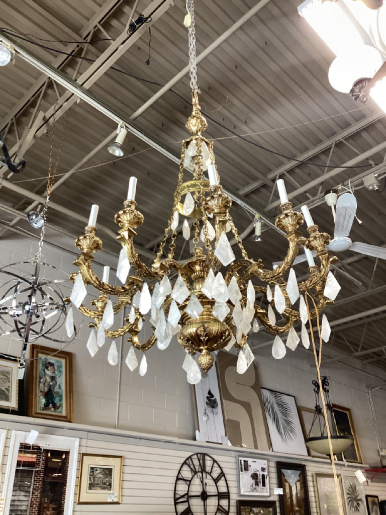 Gold Chandelier with 12 Lights 55" H 39"W