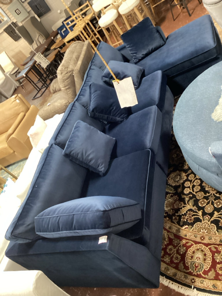 Havenly James Velvet 3-Piece 4-Seat Corner Sectional  With Chaise 29JD4VSX