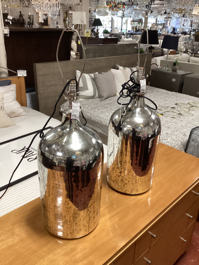 Pair - Restoration HardwareHand Blown Vintage Mercury  33" Lamps