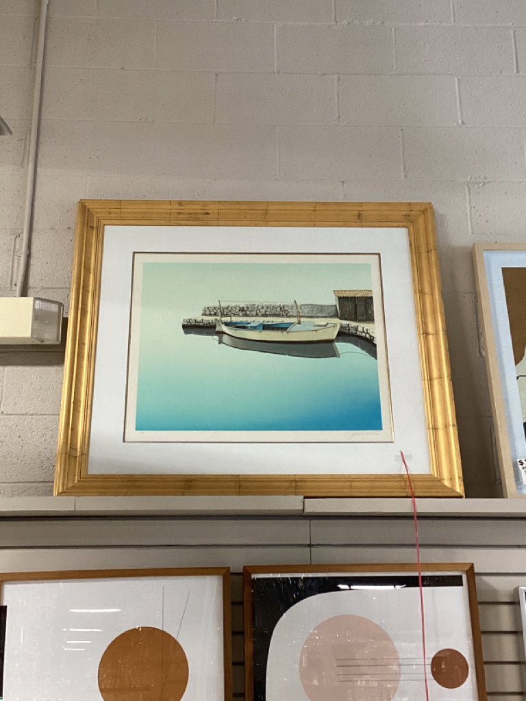 Frane Mlinar Art s/n serigragh "Bonaca" / gold frame 39 x 45"